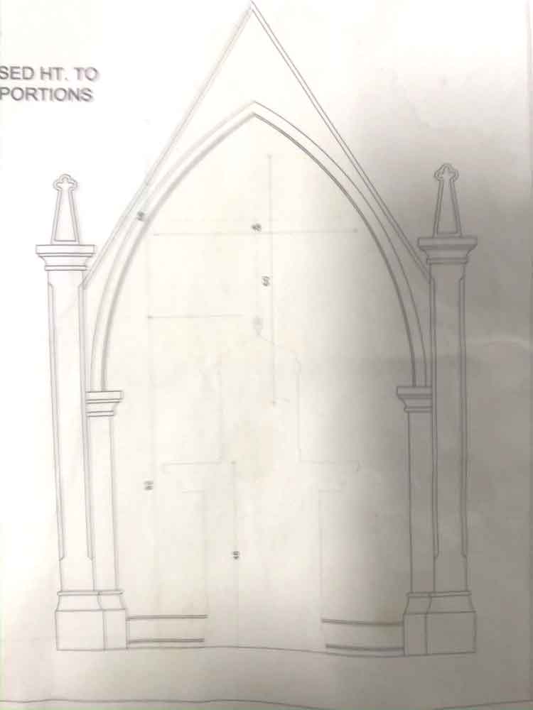Architectural Millwork drawing for church shrine
